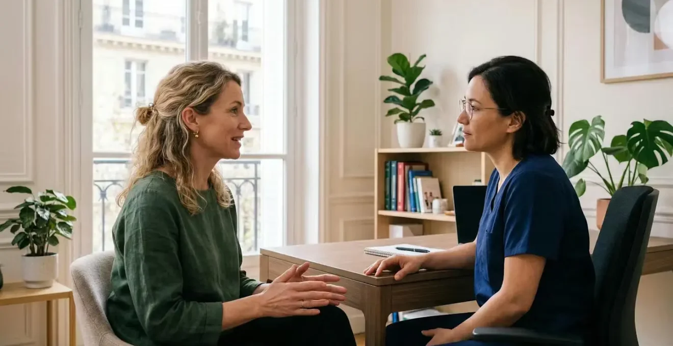 Consultation diagnostic chirurgie esthétique avec praticien parisien attentif